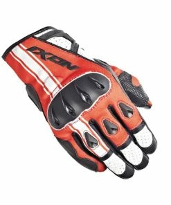 Summer Gloves Ixon Leather Rs Print VX HP BLK/RED
