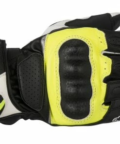 Alpinestars SPZ Drystar Black/White/Fluro Yellow All-Weather Riding Road Gloves