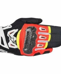 Alpinestars SMX 2 Air Carbon V2 Black/FluroRed Gloves -Gloves sale2022 AS3567717325 2