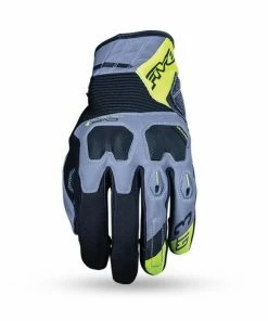 FIVE GT-3 WR Motorcycle Glove - Grey/Fluro - Five