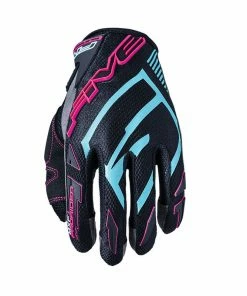 Five MXF 'Pro Rider S' Ladies Off-Road Gloves - Grey/Blue/Pink